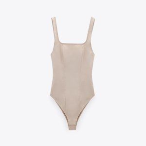 Zara Strappy Poplin Bodysuit